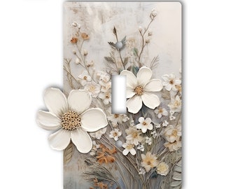 Tasteful, Decorative, Glossy Acrylic Light Switch and Electrical Outlet Covers - Standout Wildflowers