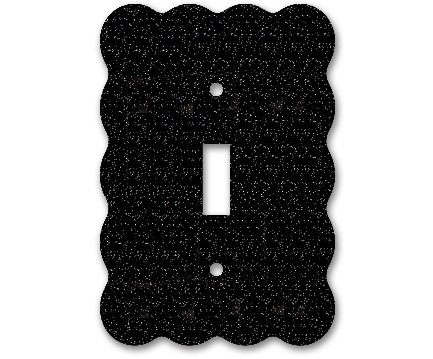 Tasteful, Decorative, Glossy Acrylic Light Switch and Electrical Outlet Covers - Wavy Glitter Design - Two Colors To Choose From
