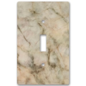 Tasteful, Decorative, Glossy Acrylic Light Switch and Electrical Outlet Covers - Beige Marble LOOK