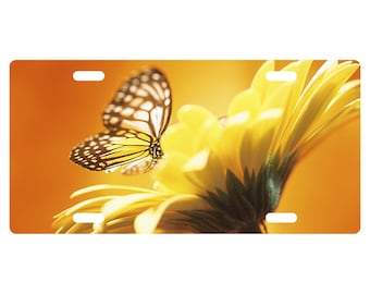 Custom Aluminum License Plate. Butterflies - 12" x 6"