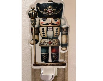 Nightlight With On/Off Switch For Any Room. Nutcracker Night Light Sheds A Warm Glow on Any Room-Printed Flat - NOT 3D