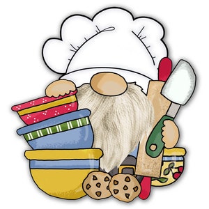 Personalized, Custom Shape Hardboard Trivet. Use To Hold Hot Pans - Counter Art - Gnome Chef Man-Add Your Text.