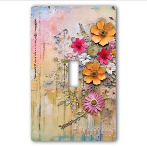 Tasteful, Decorative, Glossy Acrylic Light Switch and Electrical Outlet Covers - Wildflowers 2
