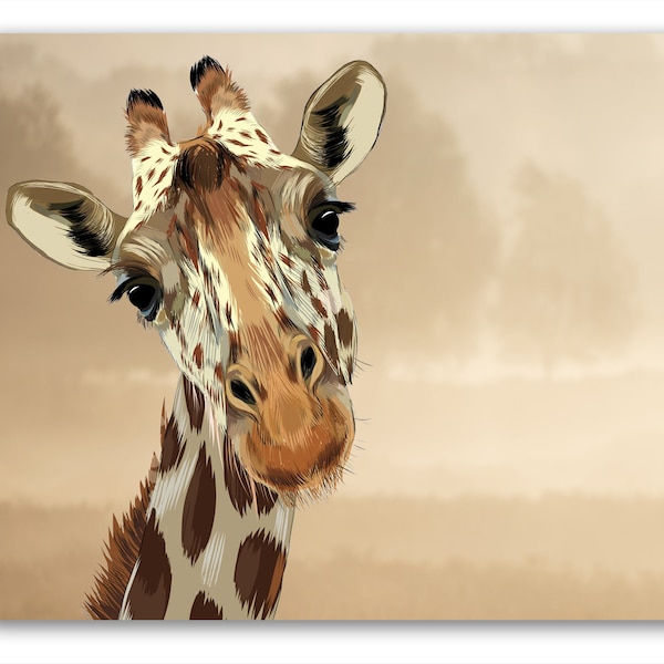 Personalized Mouse Pad, Polyester (standard) Fabric or Brushed Fabric Mousepad With Rubber On Bottom - Cute Giraffe - Add Your Text