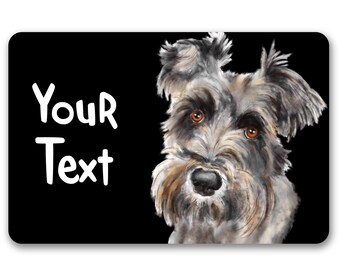 Personalized, Large Pet Mat, Pet Feeding Mat, Large Pet Feeding Mat- Watercolor Schnauzer - 2 Sizes To Choose From