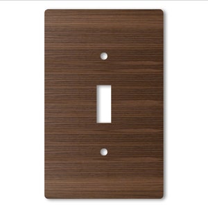 Tasteful, Decorative Wood Light Switch and Electrical Outlet Covers - Dark Wood