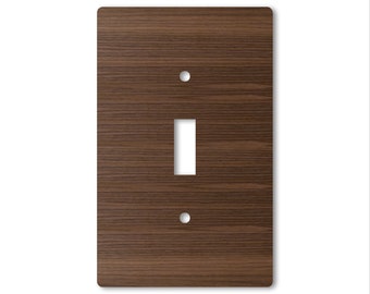 Tasteful, Decorative Wood Light Switch and Electrical Outlet Covers - Dark Wood