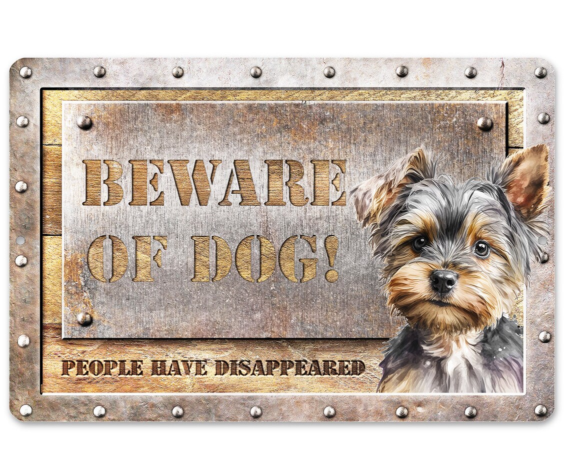 Aluminum Sign - 3 Sizes to Choose From - Steel and Wood Look - Beware ...