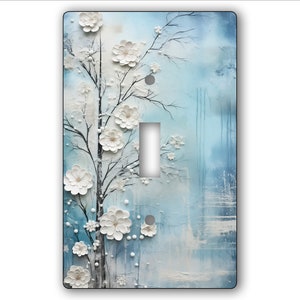 Tasteful, Decorative, Glossy Acrylic Light Switch and Electrical Outlet Covers - Winter Flowers