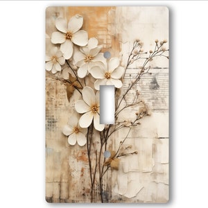 Tasteful, Decorative, Glossy Acrylic Light Switch and Electrical Outlet Covers - Flowers