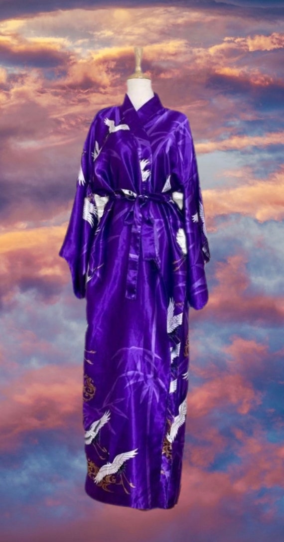 Vintage crane print Kimono