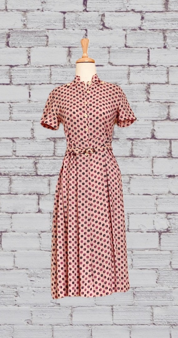 Vintage mandarin collar shirt dress
