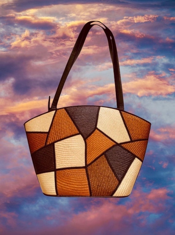 Vintage Raffia Hobo Bag