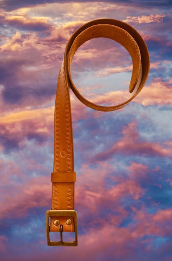 Vintage Tooled leather belt
