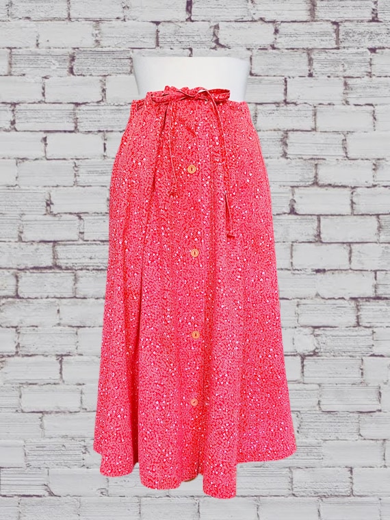Vintage Heart print high waisted skirt