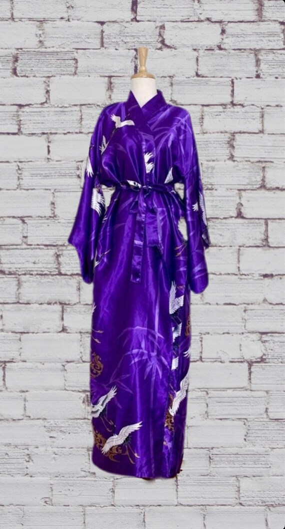 Vintage crane print Kimono