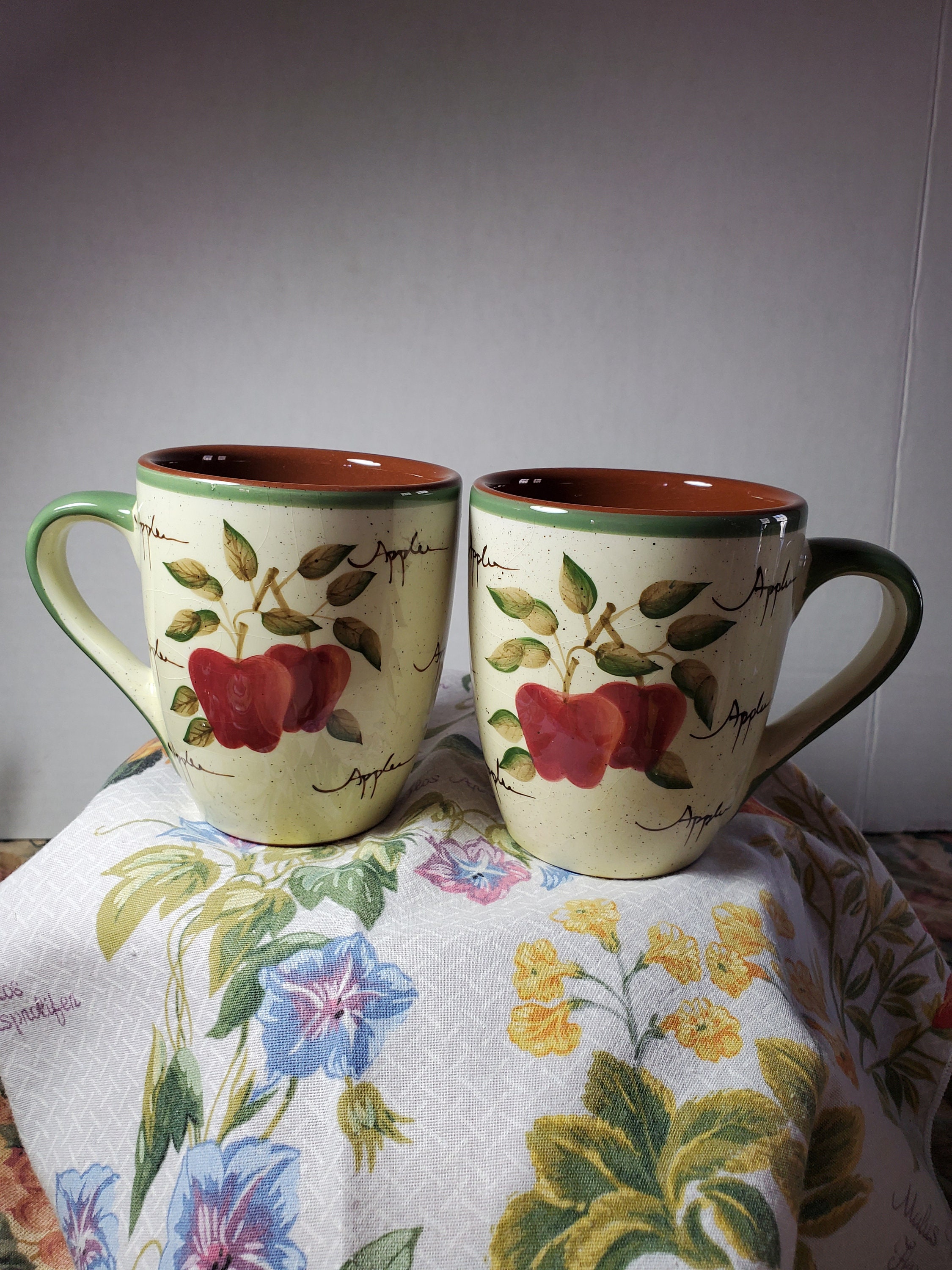 Vintage Home Interior Apple Orchard Collection Mugs Etsy