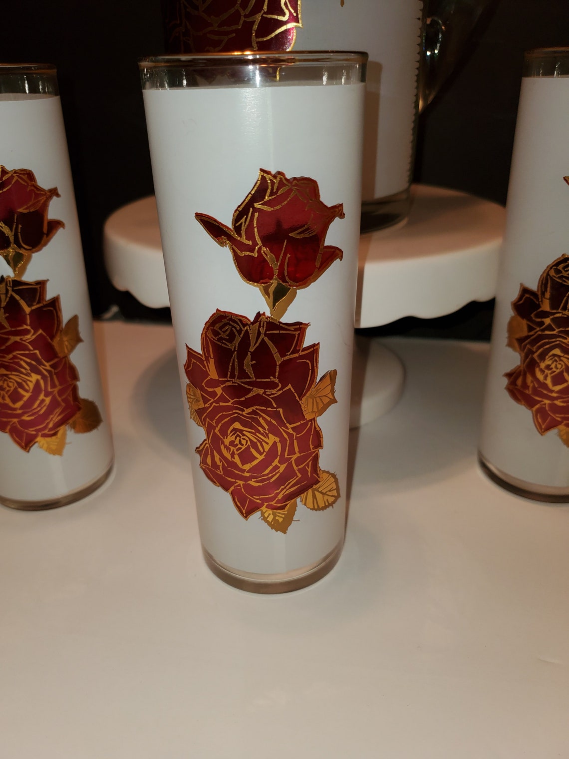 West Virginia Glass Company 1950s Pitcher With 5 Glasses Etsy