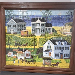 Charles Wynsocki Mozaïek Ingelijste Puzzel "Het Nest van de Meeuw".