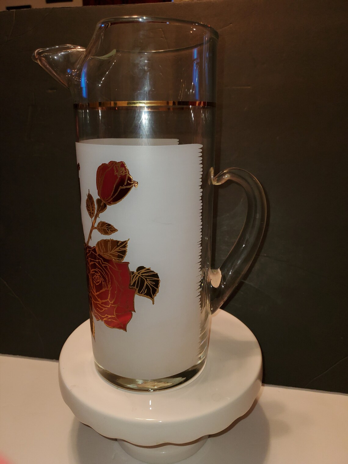 West Virginia Glass Company 1950s Pitcher With 5 Glasses Etsy