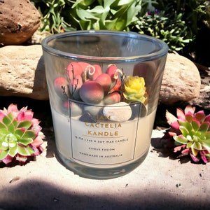 Handmade Succulent Candle - Decorative Plant Candle - Realistic Succulent Design with Natural Soy Wax - Home Decor Gift