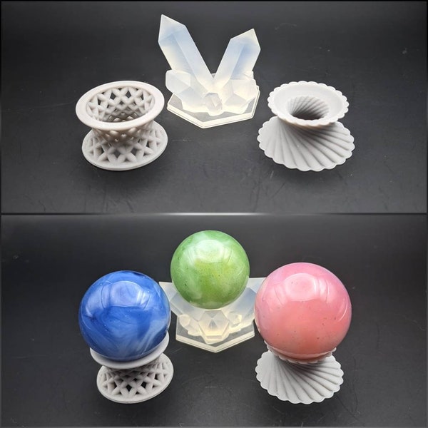 Resin Marble Stands for Marble Display (1, 3, and 5 packs)