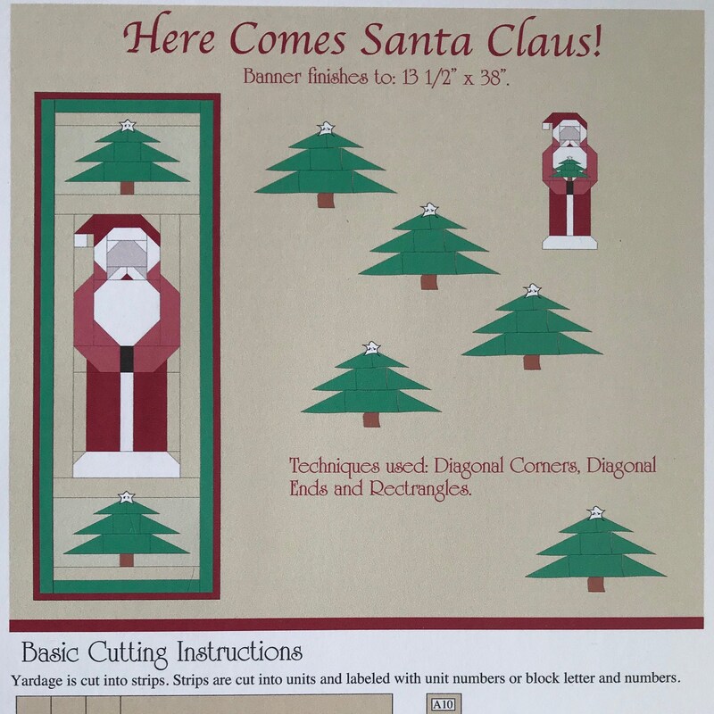 Santa Quilt Pattern Etsy