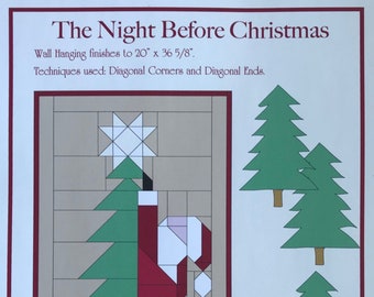 The Night Before Christmas, instant PDF download, pieced quilt pattern.