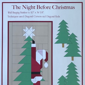 The Night Before Christmas, instant PDF download, pieced quilt pattern.