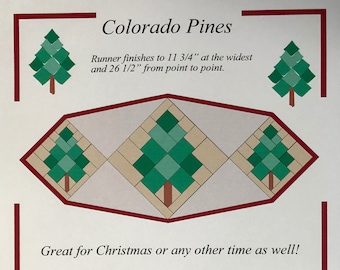 Colorado Pines Table Runner, instant PDF download, pieced quilt pattern