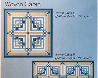 Woven Cabin, an instant downloadable PDF, pieced quilt pattern.
