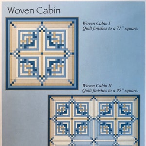 Woven Cabin, an instant downloadable PDF, pieced quilt pattern.