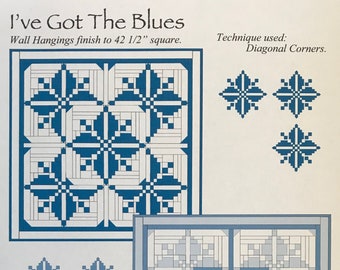 I've Got the Blues - instant PDF-download, samengevoegd quiltpatroon