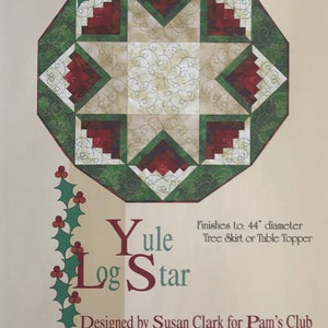 Yule Log Tree Skirt/Table Topper, instant PDF download, pieced quilt pattern