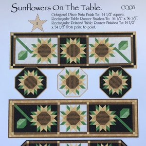 Sunflowers On The Table, instant PDF download, pieced quilt pattern