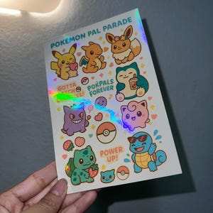 Pokémon Anime Animals Sticker Sheet – Cute Pastel  Aesthetic| Planners, Scrapbooks, Laptops, Journals – Kawaii Cartoon Decals,
