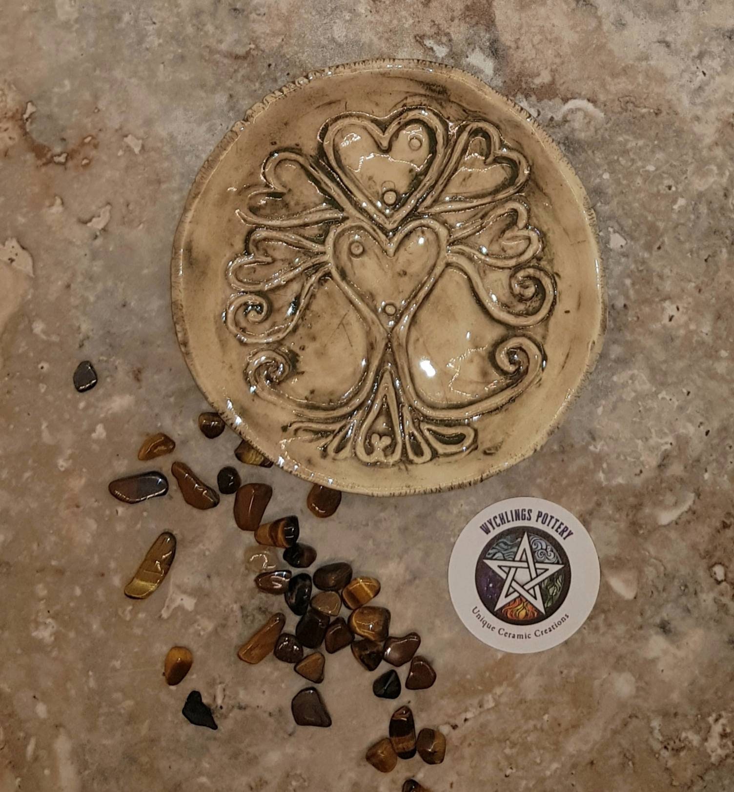 Baum des Lebens entworfen Schmuckstücke Geschirr. Ideal für Kristall-, Sagen- oder Schmuckaufbewahrung. Altar- und Schreingeschirr.