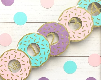 Donut Milestone Banner, Donut Party, Donut Decorations, Photo Banner, Donut Birthday Decorations, Donut Banner