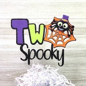 Two Spooky Cake Topper, Halloween Birthday Decor, Halloween Party, Halloween Birthday, Halloween Cake Topper