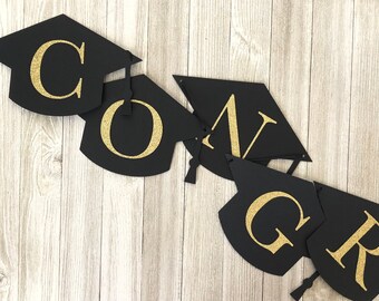 CONGRATS! Abschlussbanner, Abschlussparty Dekoration, Glückwunsch Grad