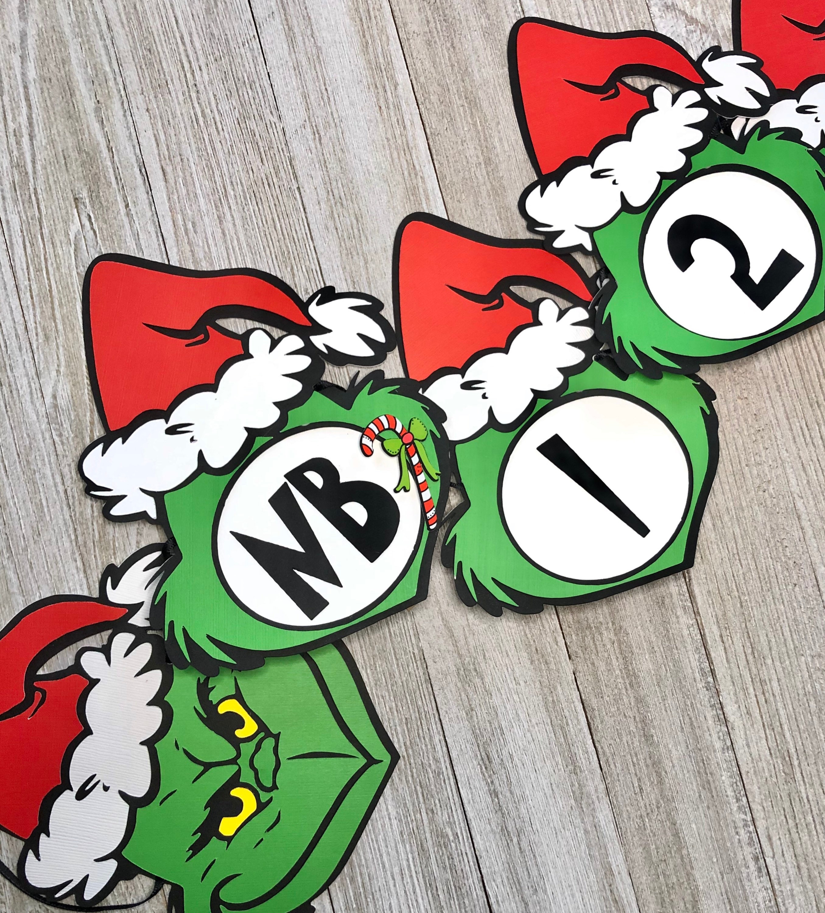 Grinch Milestone Banner Grinch Birthday Grinch Christmas Etsy