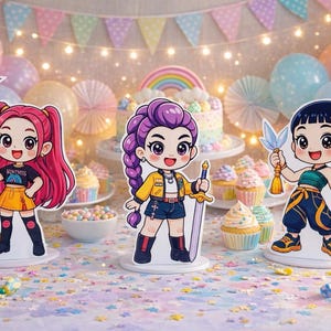 K-Pop, Girl Band Centerpieces, Cutouts, 3 piece