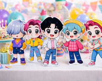 K-Pop/Soda Pop, Boy Band Centerpieces, Soda Can Centerpieces, Cutouts