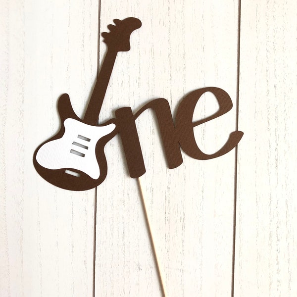 Guitar One Cake Topper, Guitar Cake Topper, Born to Rock, Rock N Roll First Birthday, Rock Party, Guitar Birthday decorations