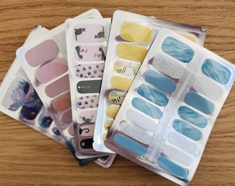 Mystery Bundle Nail Wraps 5 sets Nail Polish Strips Nail Stickers Nail Art Party Baby Shower Bridal Favor Gift for Women Stocking Stuffer