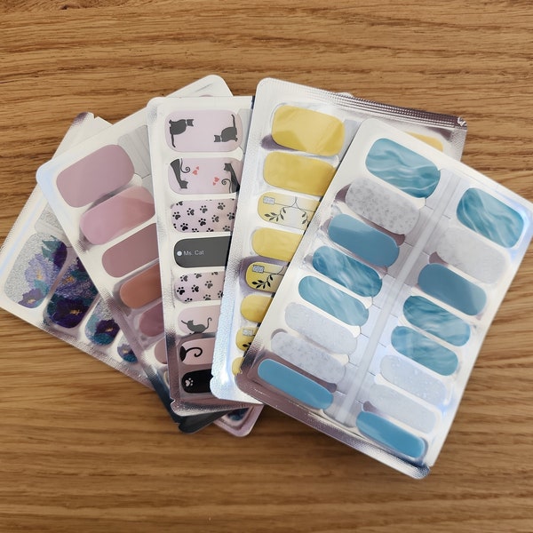 Mystery Bundle Nail Wraps 5 sets Nail Polish Strips Nail Stickers Nail Art Party Baby Shower Bridal Favor Gift for Women Stocking Stuffer