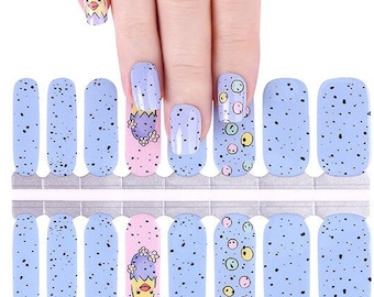 Easter Nail Polish Wraps - Blue Easter Egg Chick