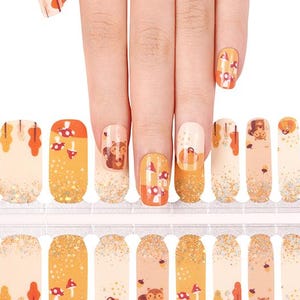 Fall Nail Wraps Made from Nail Polish: Autumn Tales