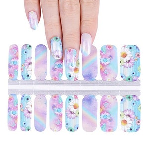 Nail Wraps Nail Decals Nail Stickers Nail Strips Nail Art Press Ons Preppy Party Favor Gift - Floral Fantasy