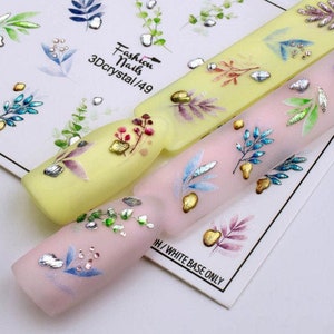 Nail Decals 3D, Nail Stickers, Nail Transfers, Nail Art, Mini Art, Water Transfer, Gift for Sister, Stocking Stuffer - Stones and Branches